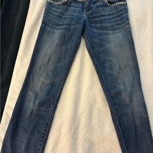 Current/Elliott Studded Blue Skinny Jeans